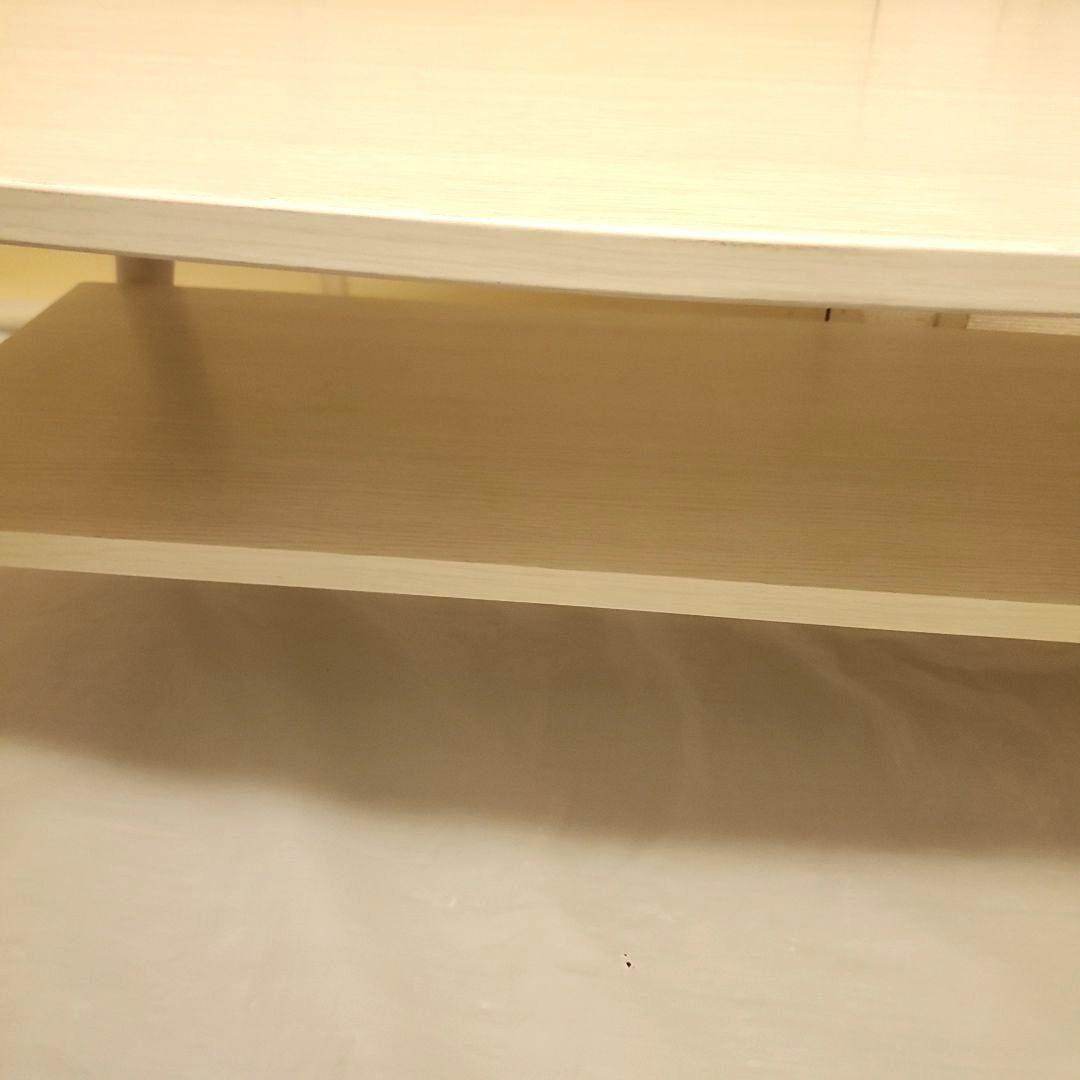 【美品】棚付き 折れ脚 ローテーブル センターテーブル 北欧風 ホワイト