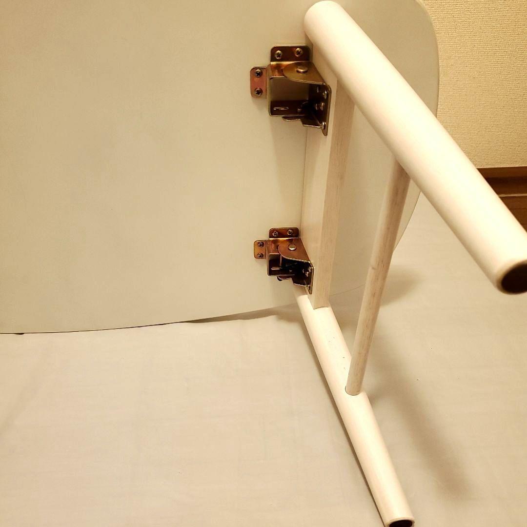 【美品】棚付き 折れ脚 ローテーブル センターテーブル 北欧風 ホワイト