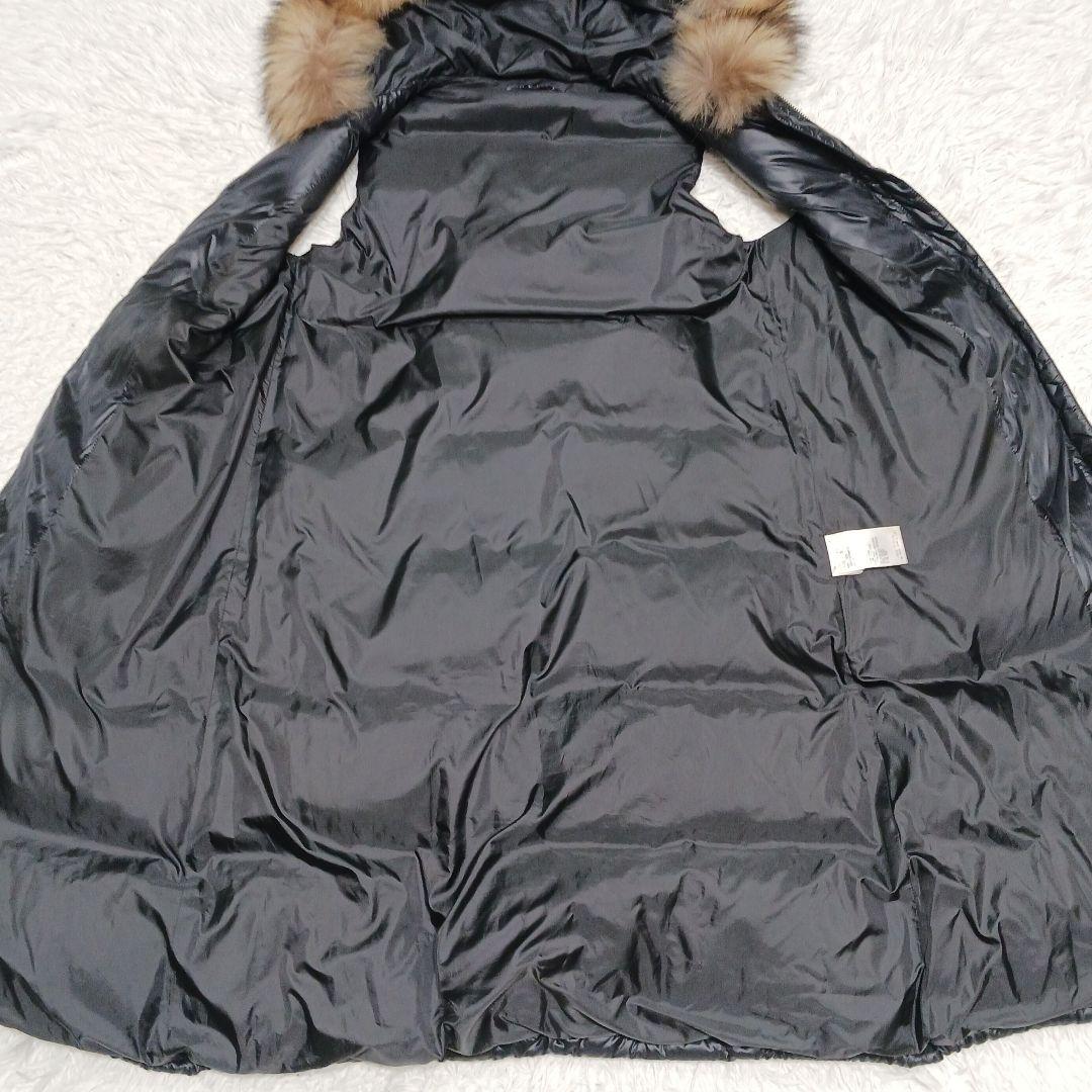 ✨極美品✨セオリー　ファーフード付き　ロングダウンベスト　黒　S