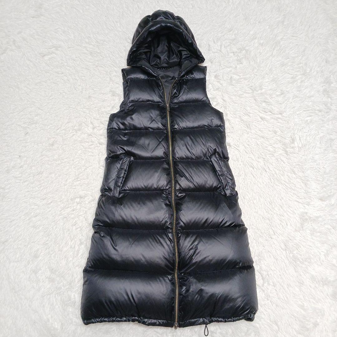 ✨極美品✨セオリー　ファーフード付き　ロングダウンベスト　黒　S
