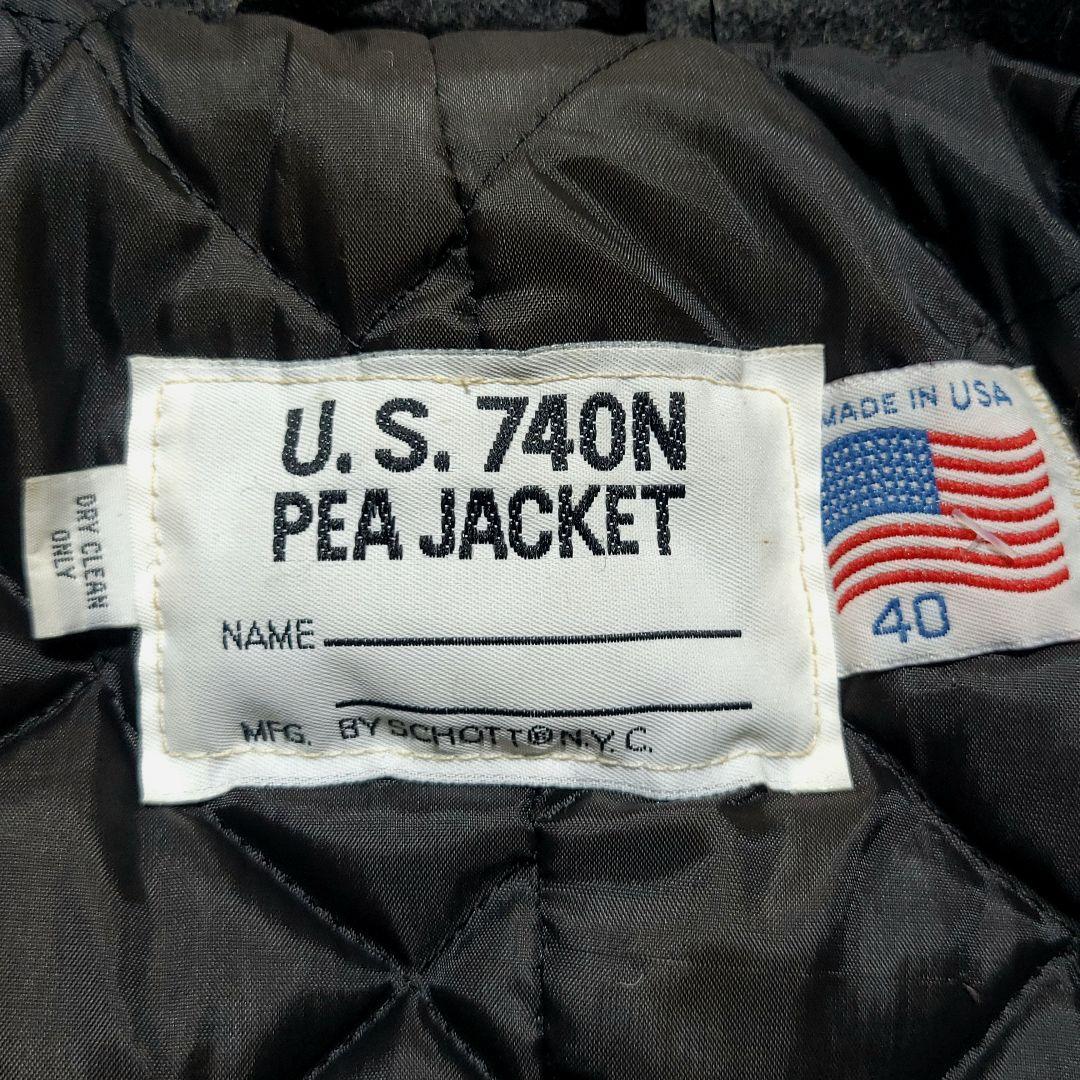 SCHOTT　Pコート メルトン ウール キルティング 740N 大きいサイズ