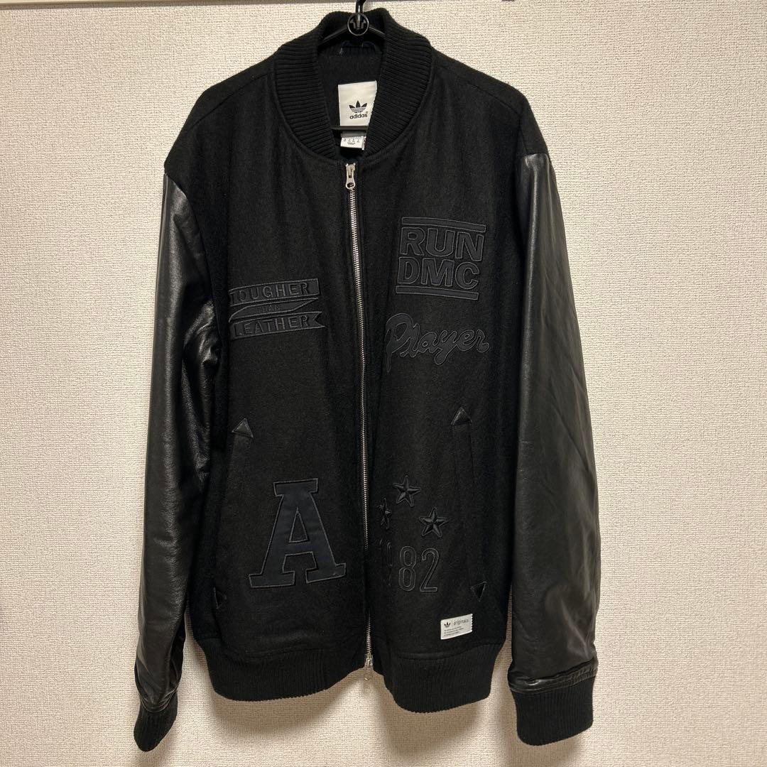 アディダス RUN DMC スタジャン XL 黒 ジャケット レザー風