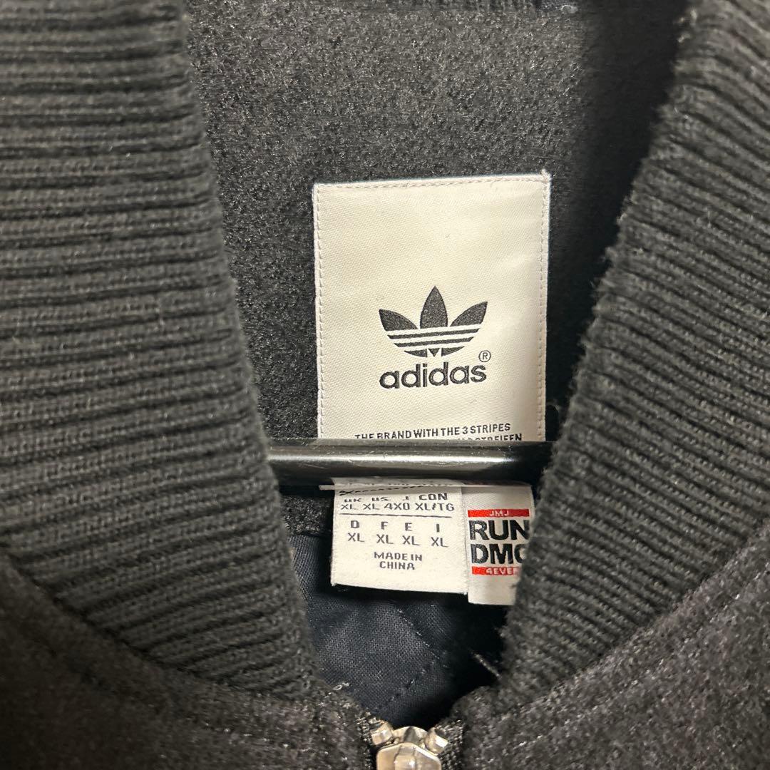 アディダス RUN DMC スタジャン XL 黒 ジャケット レザー風