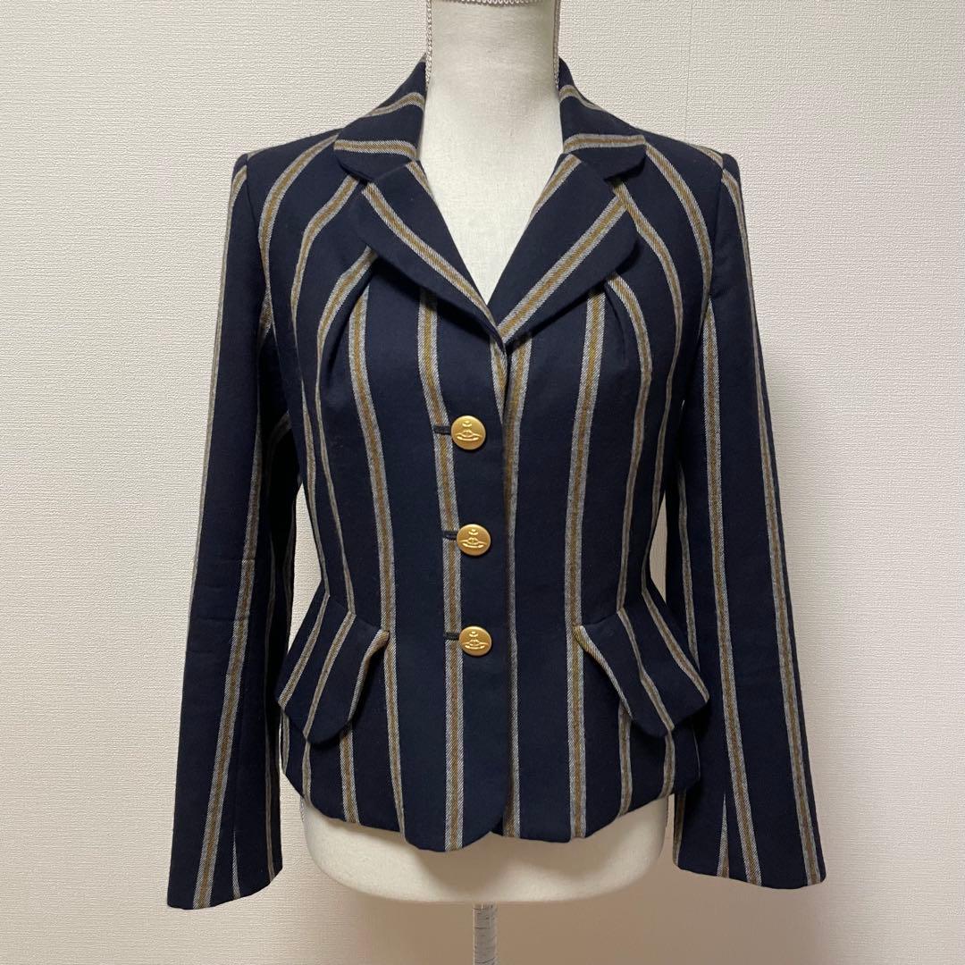 ヴィヴィアンウエストウッド　ラブジャケット　ストライプ　オーブ　金ボタン　日本製