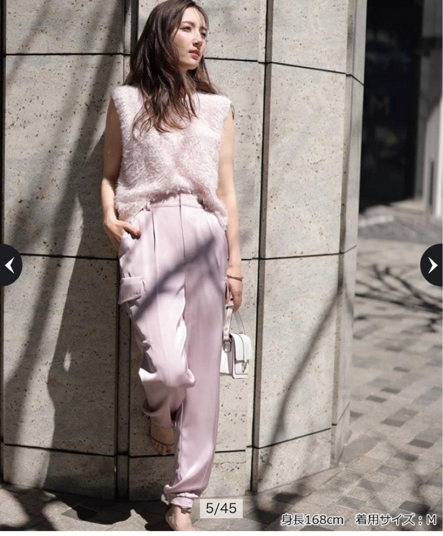 【美品】Apuweiser-riche リラクシーサテンワークパンツ