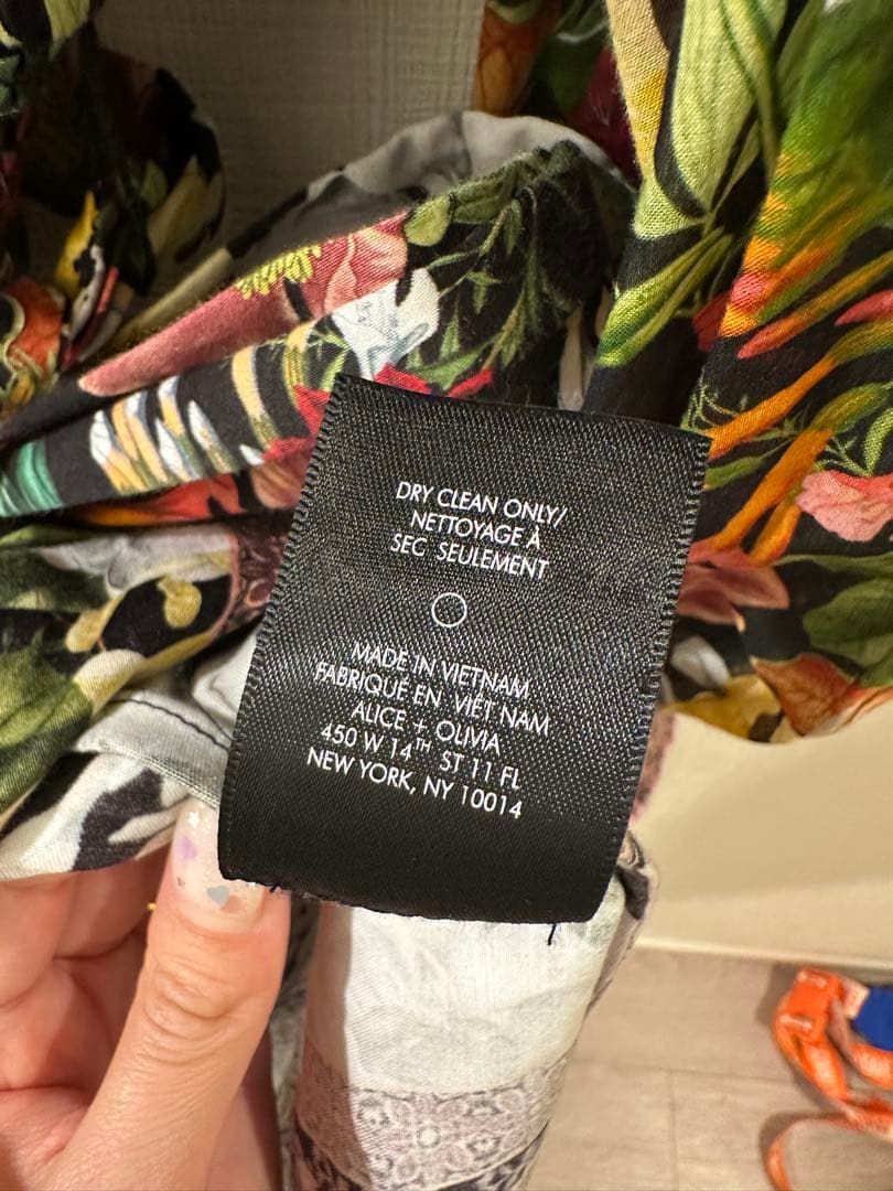 alice + olivia フラワープリント シャツワンピース