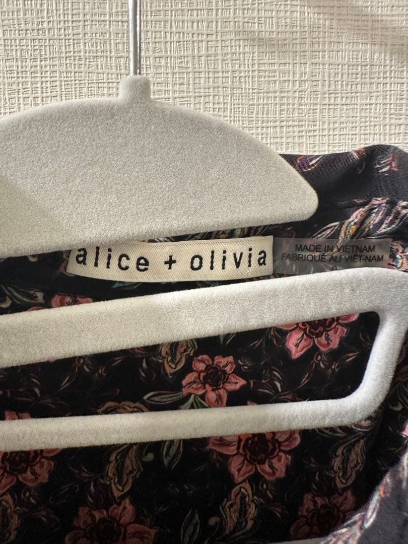 alice + olivia フラワープリント シャツワンピース