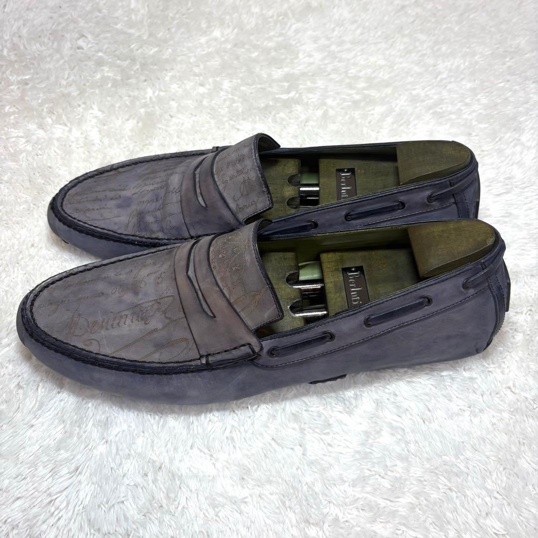 極美品/純正ツリー付 ベルルッティ カリグラフィー ドライビングシューズ 9.5