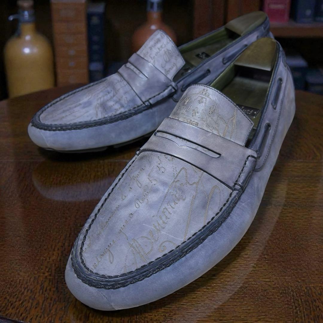 極美品/純正ツリー付 ベルルッティ カリグラフィー ドライビングシューズ 9.5