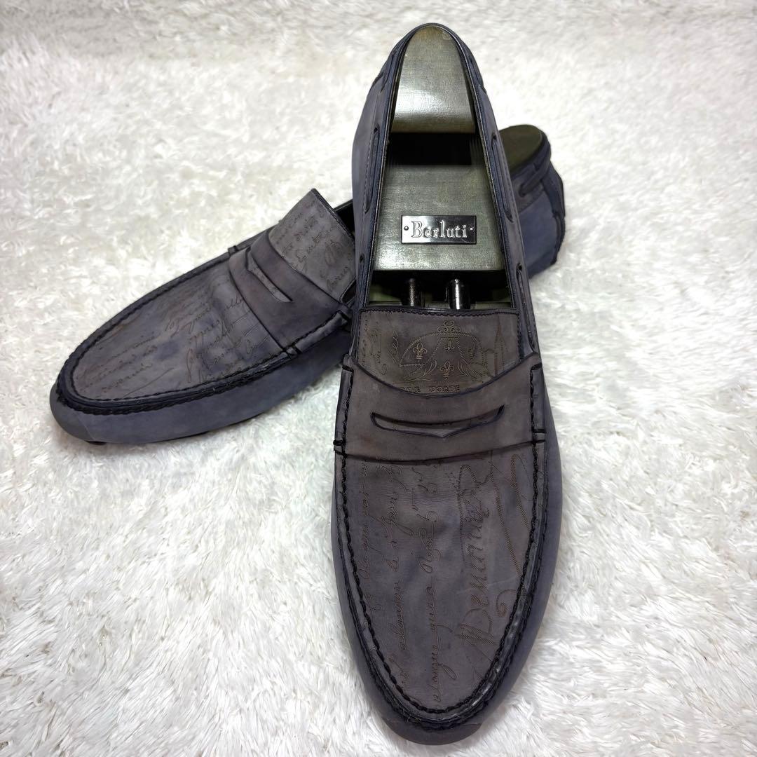 極美品/純正ツリー付 ベルルッティ カリグラフィー ドライビングシューズ 9.5