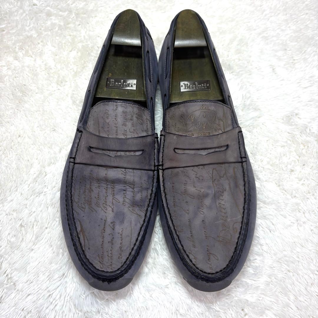 極美品/純正ツリー付 ベルルッティ カリグラフィー ドライビングシューズ 9.5