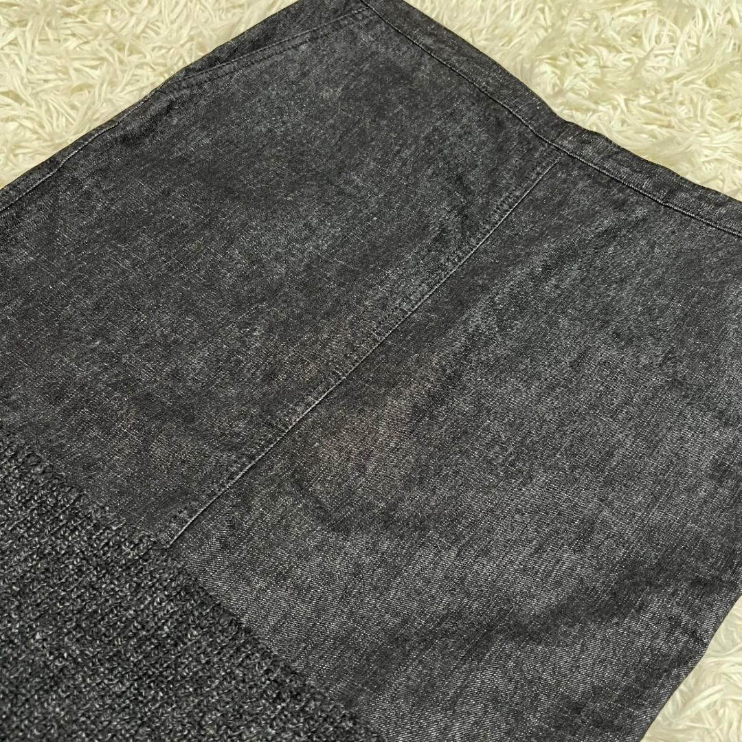 希少✨CHANEL 03A ココマークボタン カシミヤ混 切替 デニムスカート