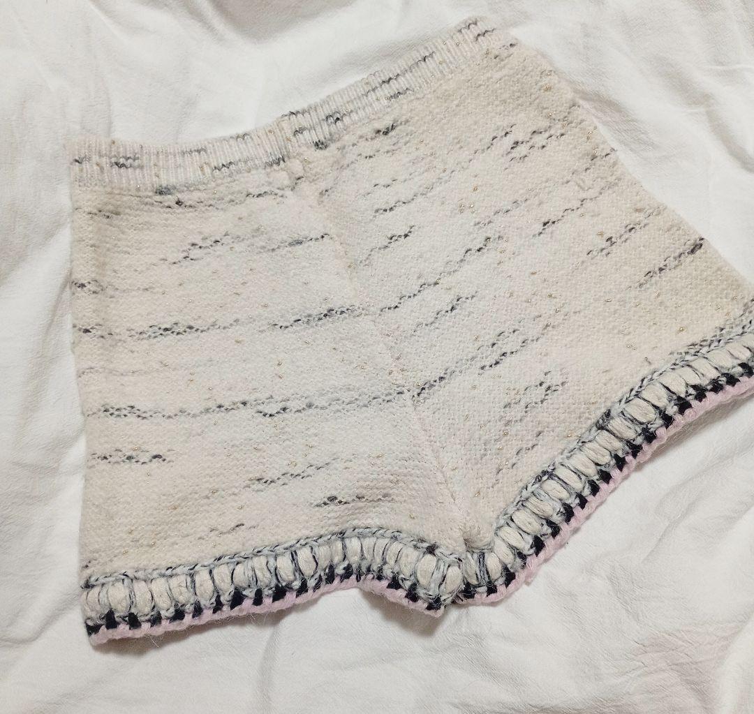 シャネルユニフォーム　ショートパンツ　カシミヤアルパカ混