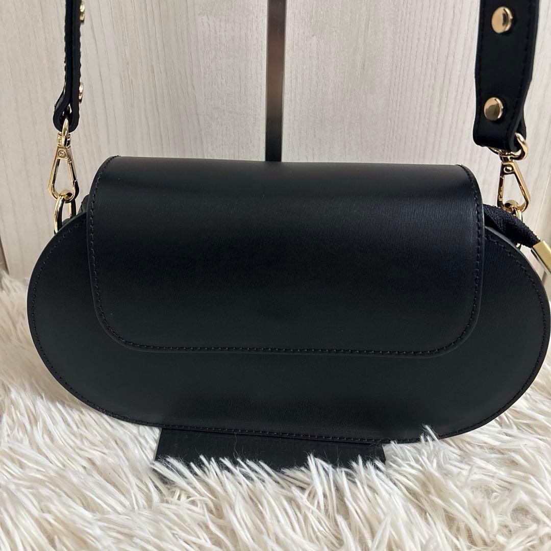 【美品】AULENTTI レザー 2way ボックス ショルダーバッグ　黒