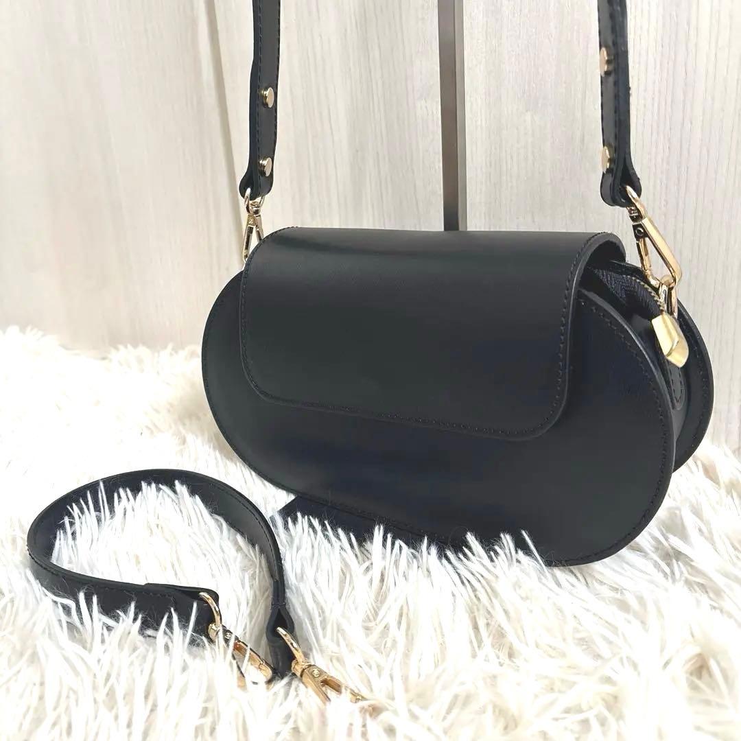 【美品】AULENTTI レザー 2way ボックス ショルダーバッグ　黒