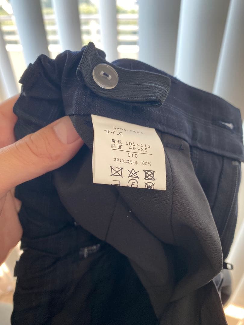 ネイビー チェック柄 スーツセット