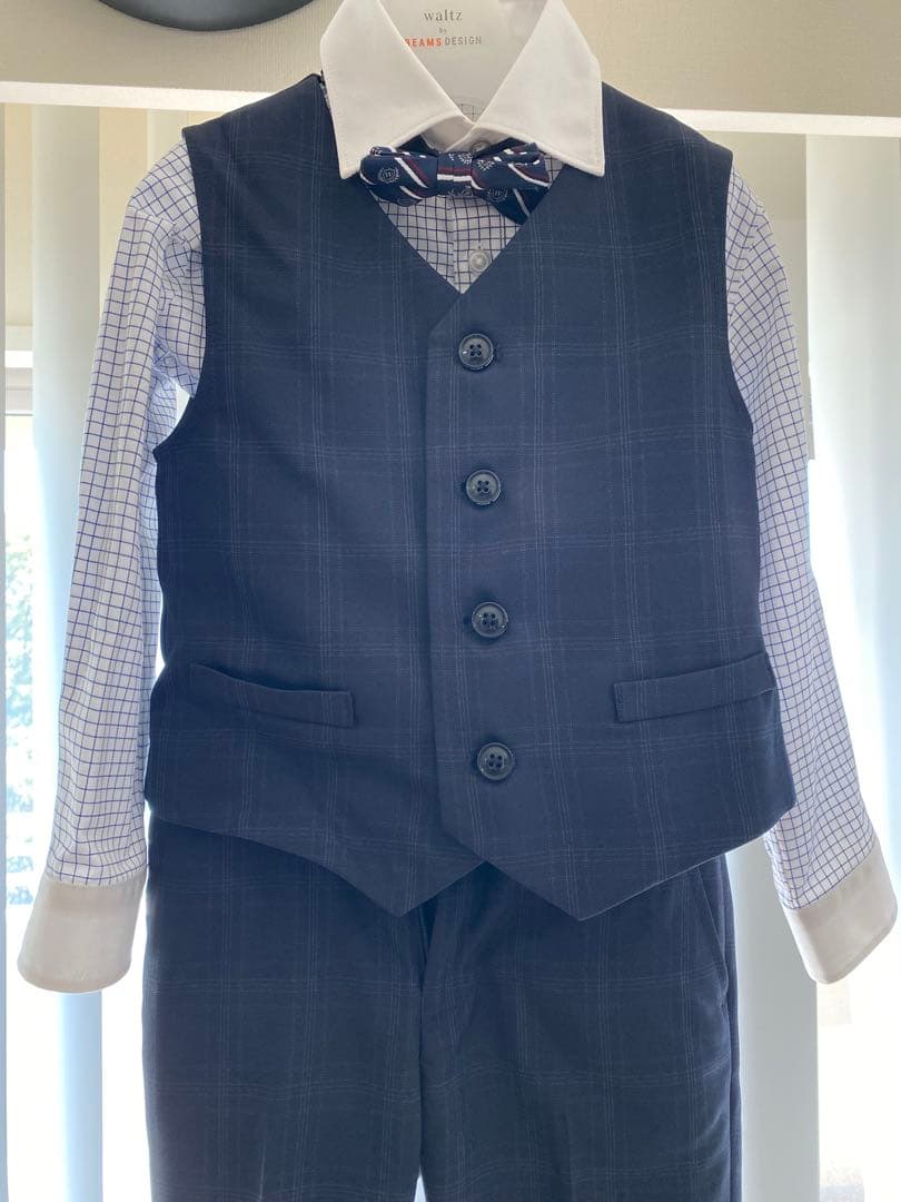 ネイビー チェック柄 スーツセット