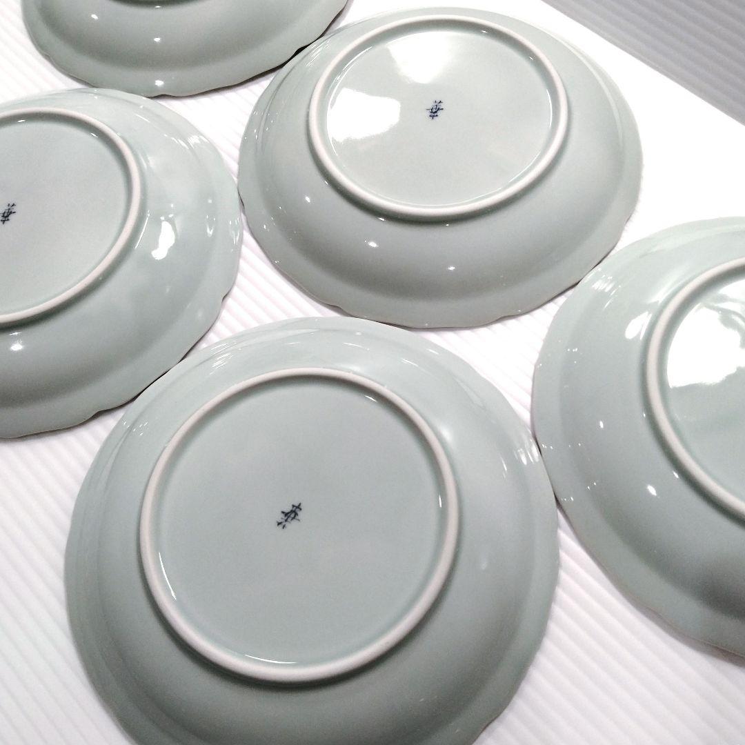 有田焼 金彩 古伊万里 華窯 輪花皿 絵変わり 中皿 色絵 色錦 金襴手 5客揃