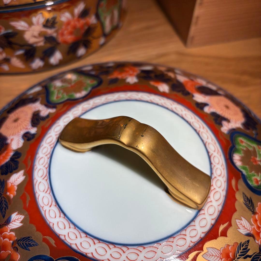 有田焼　日肥其泉　昭和年製　極錦金彩古伊万里　三段重　重箱　重ね鉢　和食器❶