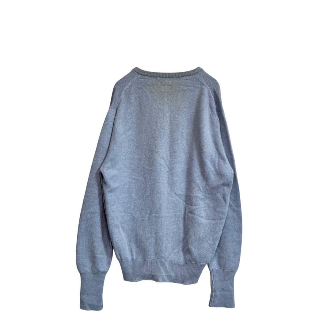 L相当 スコットランド製 ピュアカシミヤ100% ゴルフ柄 インターシャニット