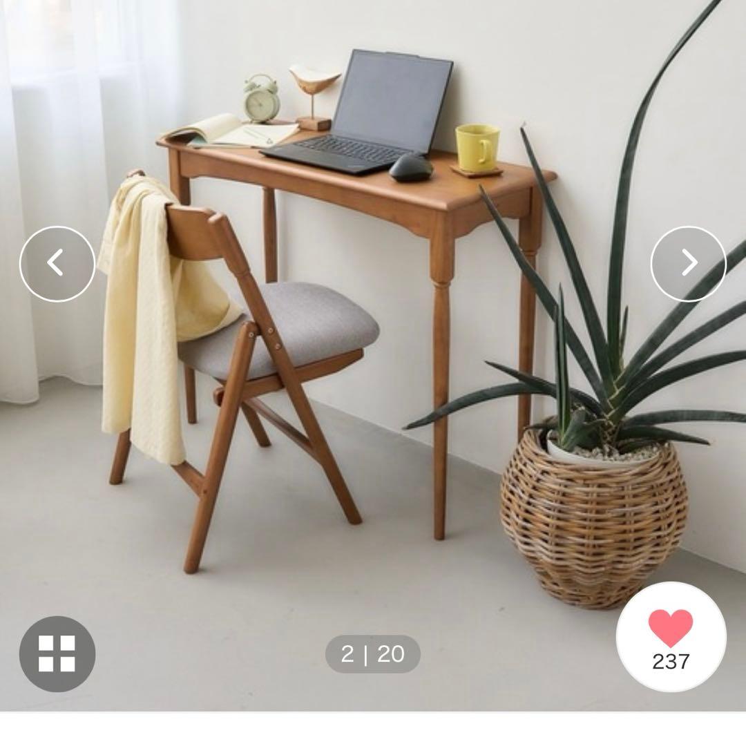 studio CLIP 無垢のデスク 無垢のラウンドスツール　コンソールテーブル