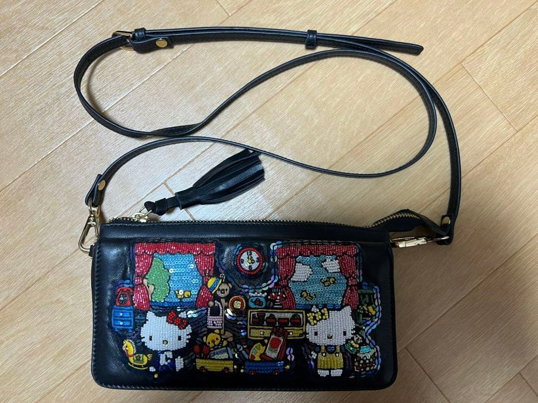 週末限定値下げtamaoworld ハローキティ ビーズ刺繍 ショルダーバッグ