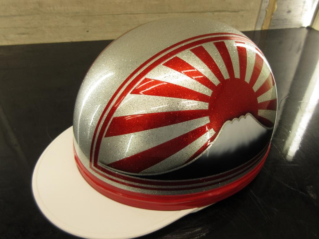 送料込！！カスタムコルク半　富士日章　銀ラメ赤　最安値003