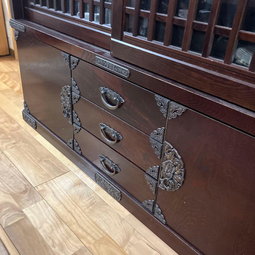 木製キャビネット 中型 ダークブラウン