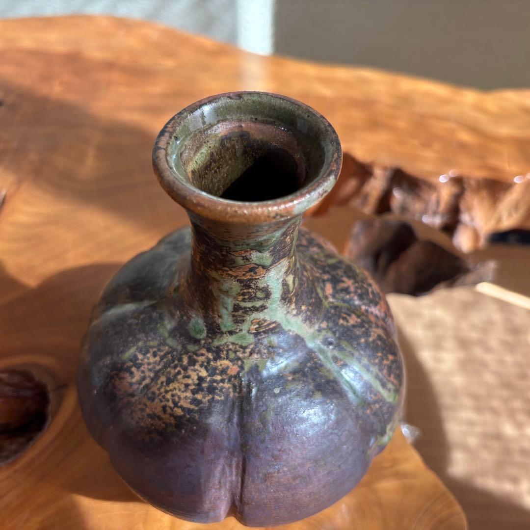 釜変 「瓜形瓶」市野茂良 丹波焼 丹窓窯 花瓶 共箱