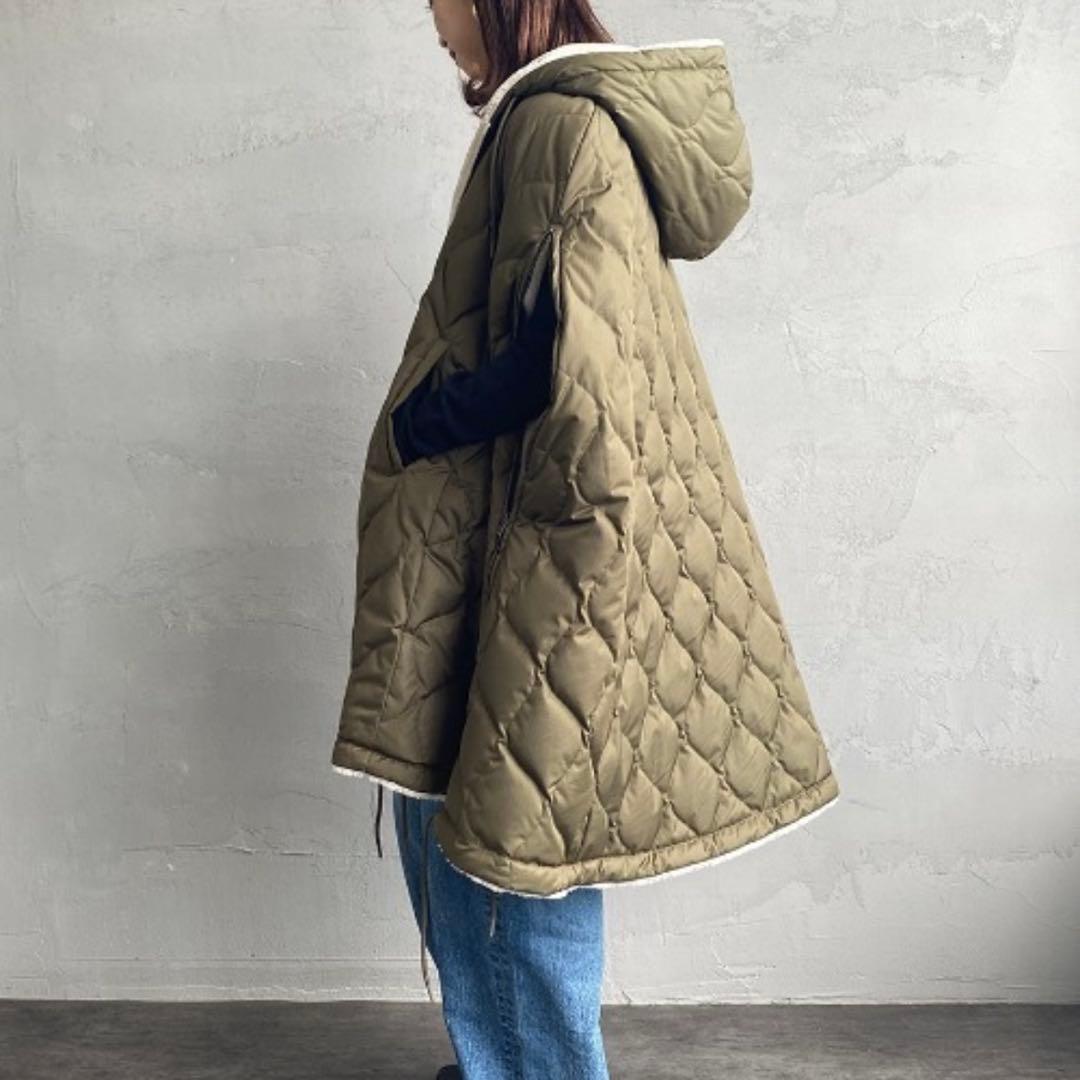 は*ん様 taionタイオン【新品】MILITARY キルティングダウンケープ