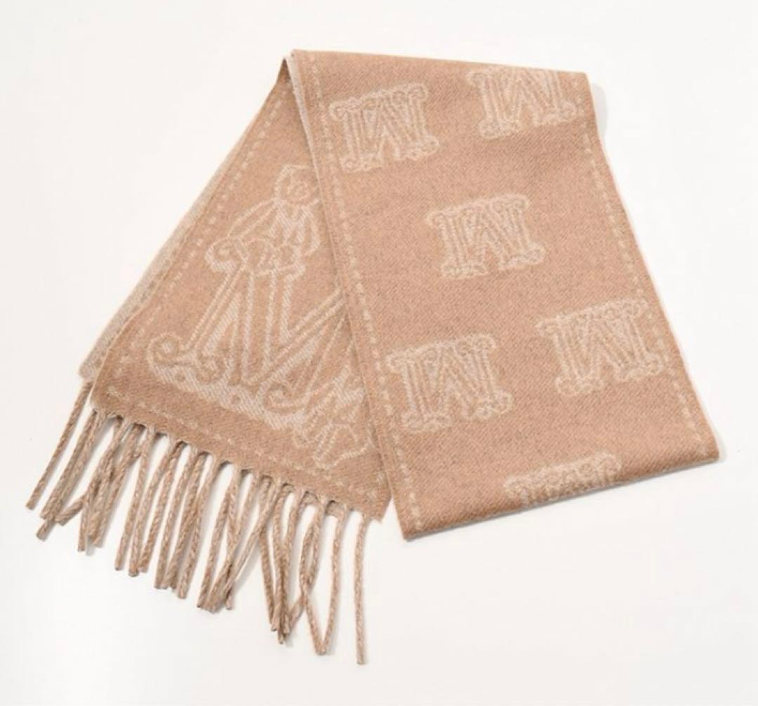 新品Max Mara wsanima マックスマーラ　ジャガードカシミヤマフラー