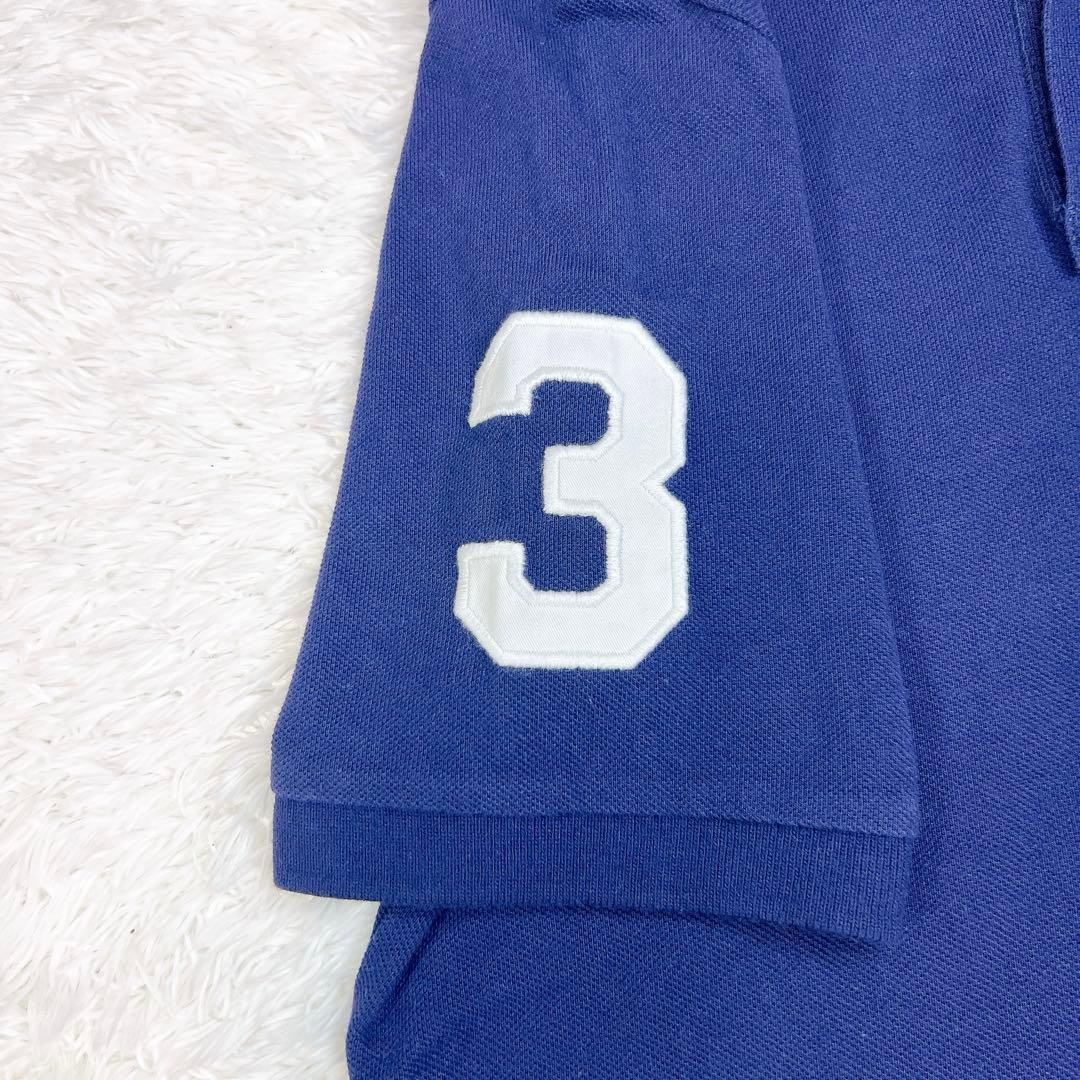 美品✨ポロラルフローレン ポロシャツ ネイビー ビッグポニー 刺繍白 y2k M