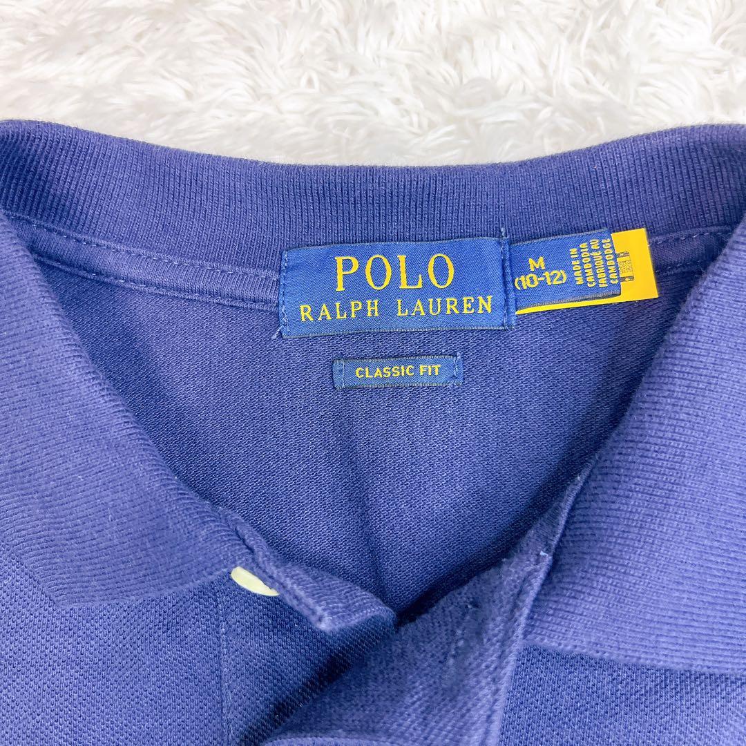 美品✨ポロラルフローレン ポロシャツ ネイビー ビッグポニー 刺繍白 y2k M