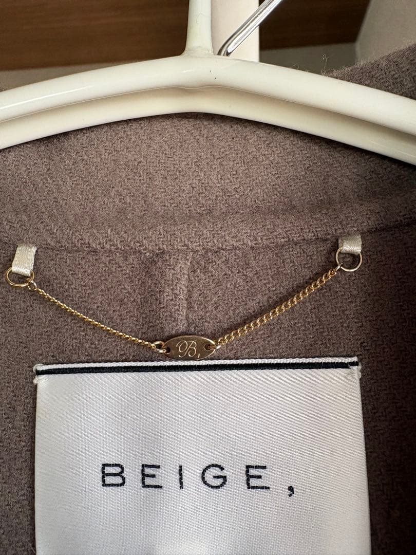 BEIGE, ロングコート＊　ウール100% キュプラ裏地
