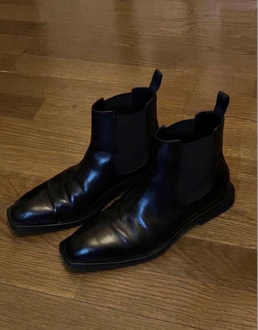 ZARA ザラ ウェルトディテール レザー サイドゴアブーツ