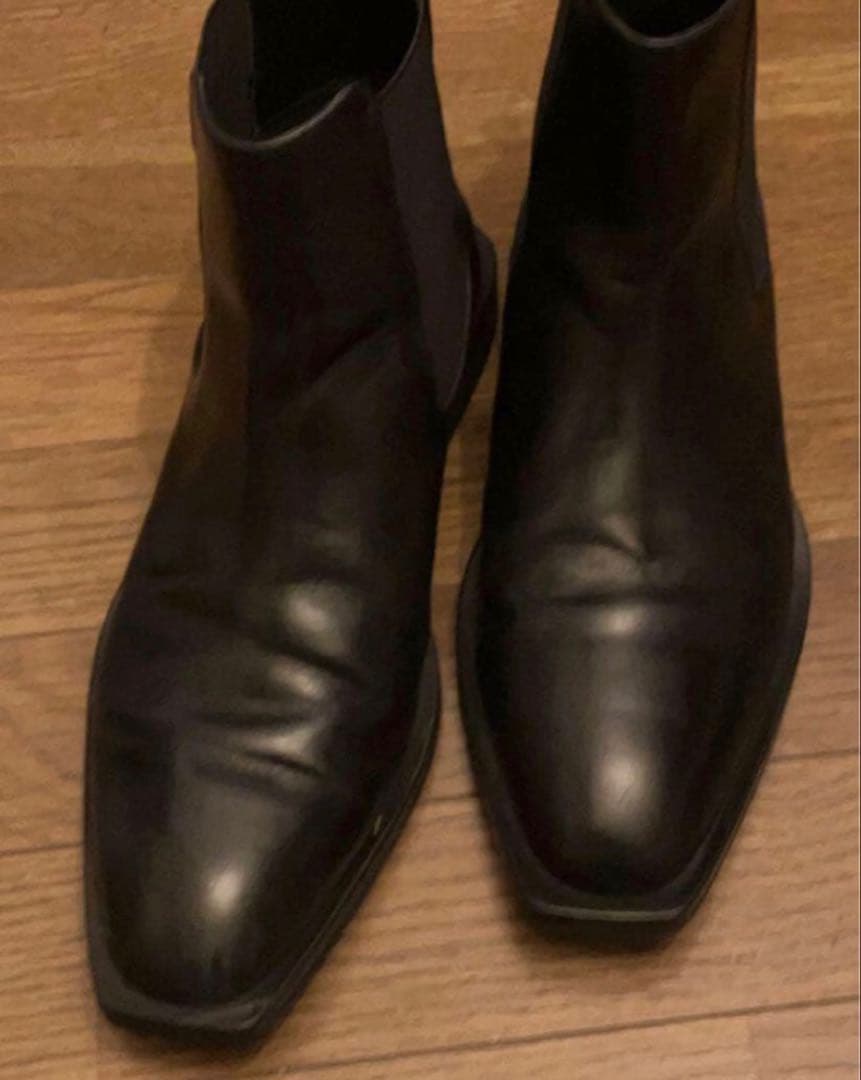 ZARA ザラ ウェルトディテール レザー サイドゴアブーツ