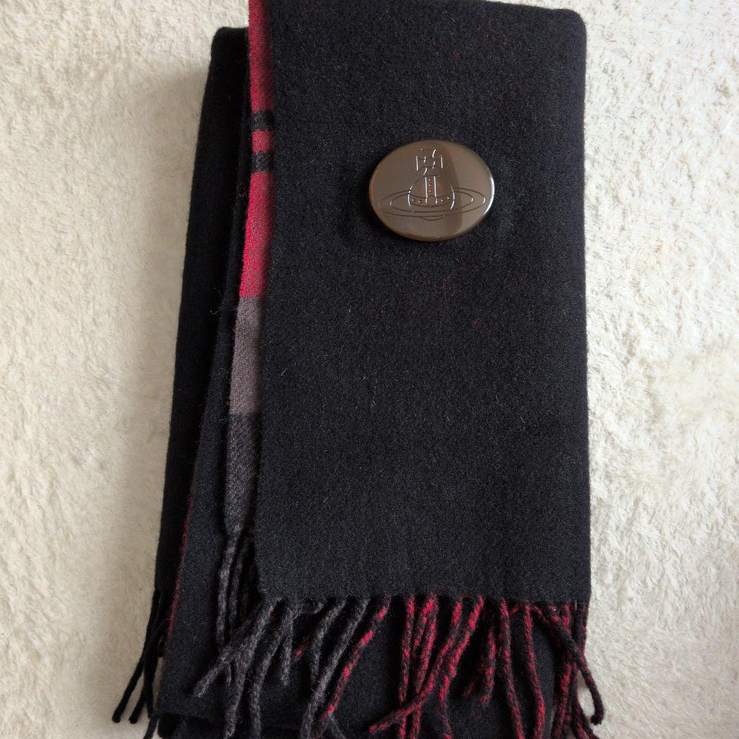 VivienneWestwood 黒赤チェック ポンチョマフラー