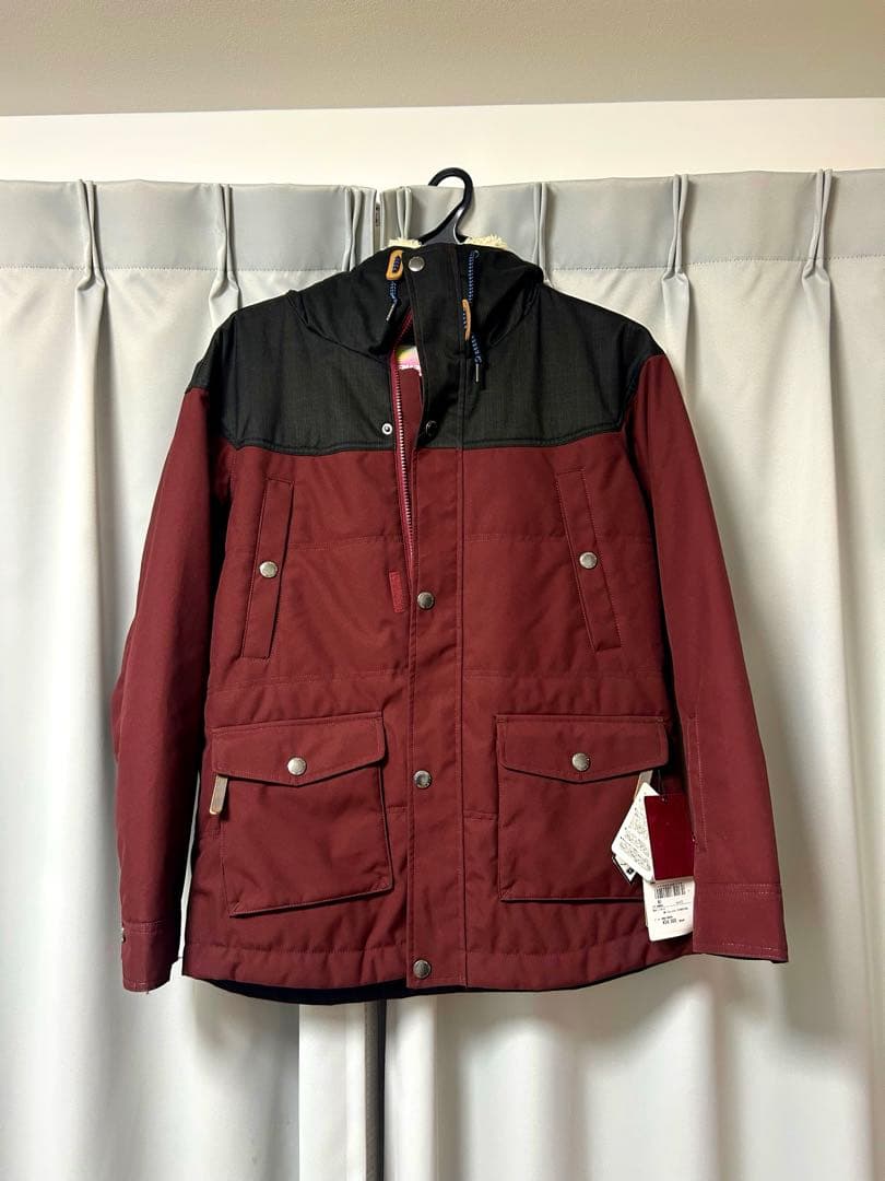 【新品未使用】バーガンディ フリースライニングジャケット　スノボウェア