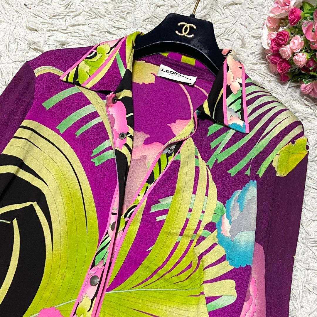 【シルク100%】レオナール 大きいサイズ ワンピース サイズ2XL