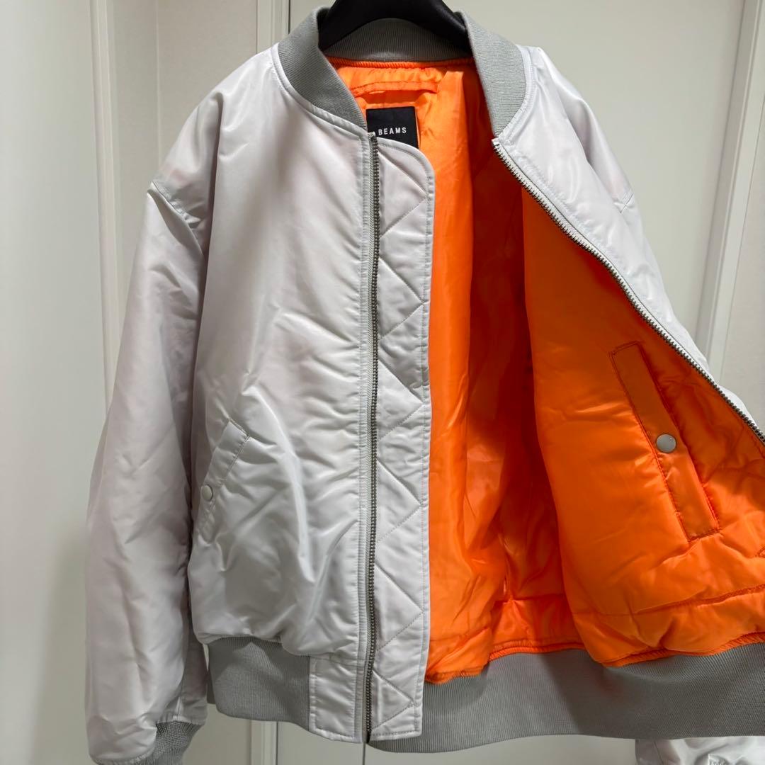 試着のみ✨ ビームス MA-1リラックスフィット フライトジャケット シルバー