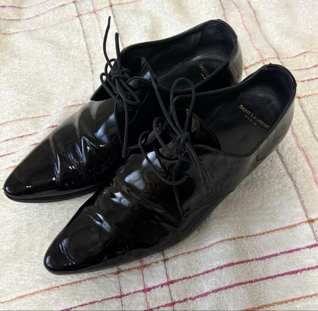 SAINT LAURENT PARIS\"パテントレザーダービーシューズ\"