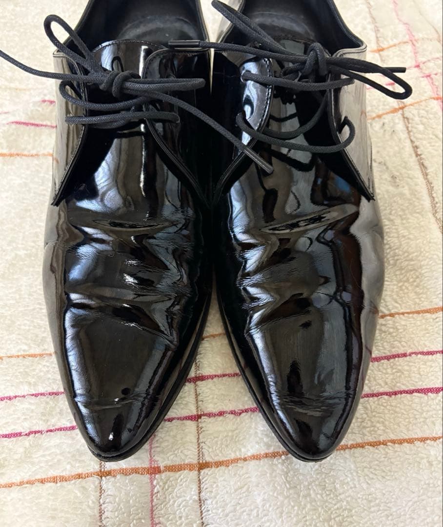 SAINT LAURENT PARIS\"パテントレザーダービーシューズ\"