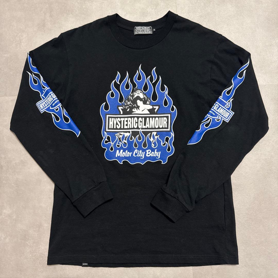 ヒステリックグラマー MOTOR CITY BABY ブラック Tシャツ 長袖