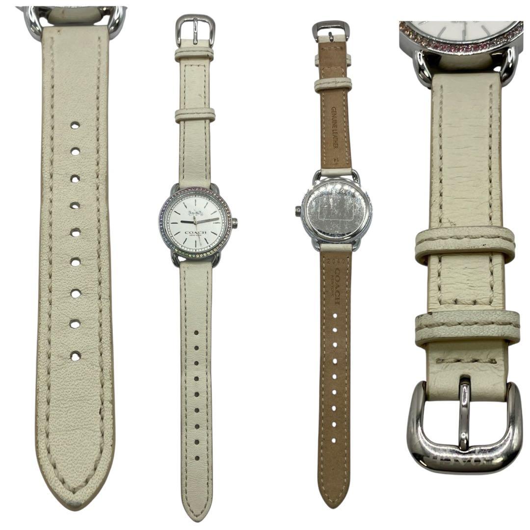 COACH コーチ 腕時計 クォーツ 白文字盤　ラインストーン 時計　稼働品