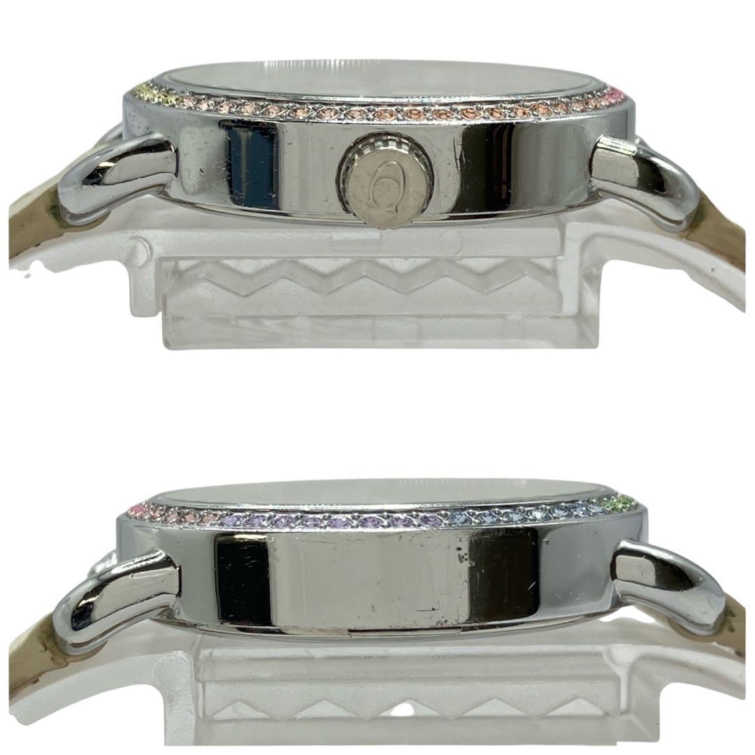 COACH コーチ 腕時計 クォーツ 白文字盤　ラインストーン 時計　稼働品