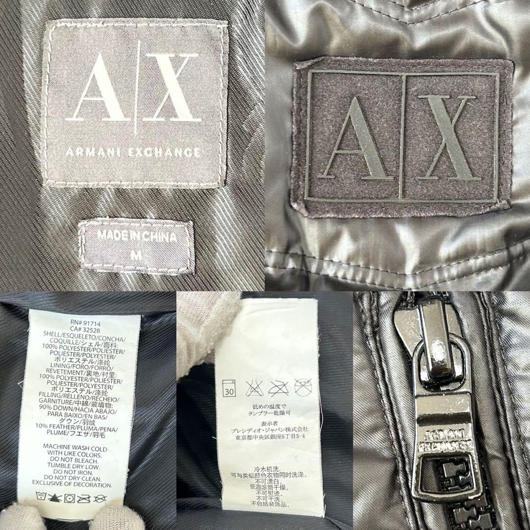 【極美品/M】エンポリオアルマーニ ダウンベスト フェザー フード付き 黒