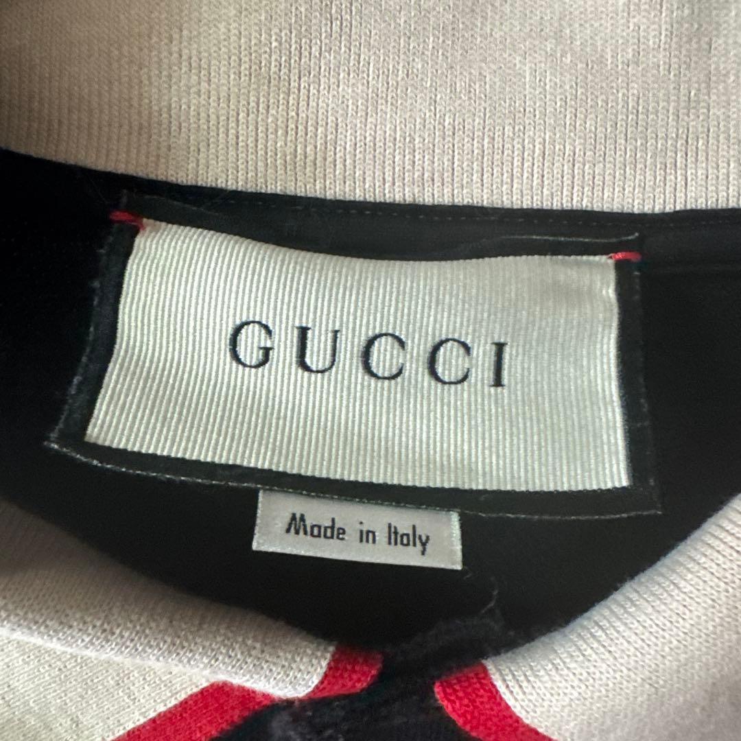 グッチ ストライプ コットン ポロシャツ S