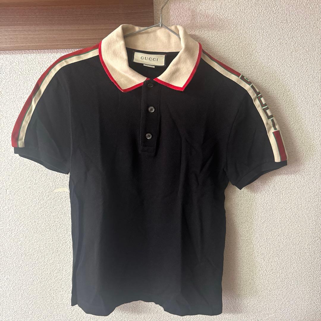 グッチ ストライプ コットン ポロシャツ S