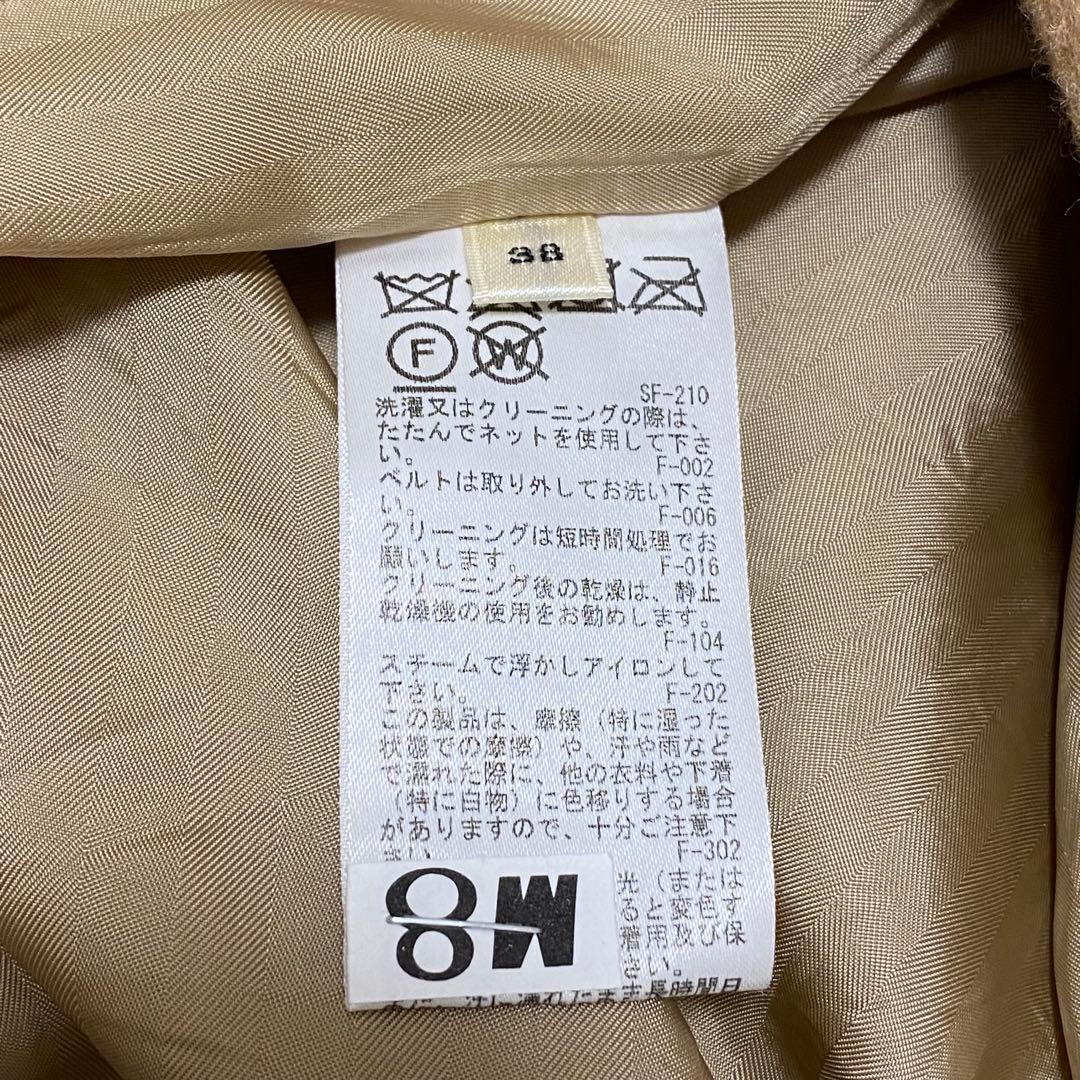 カシミヤ混 【ROPE】 ロングコート ビッグカラー 女優襟 キャメル 38