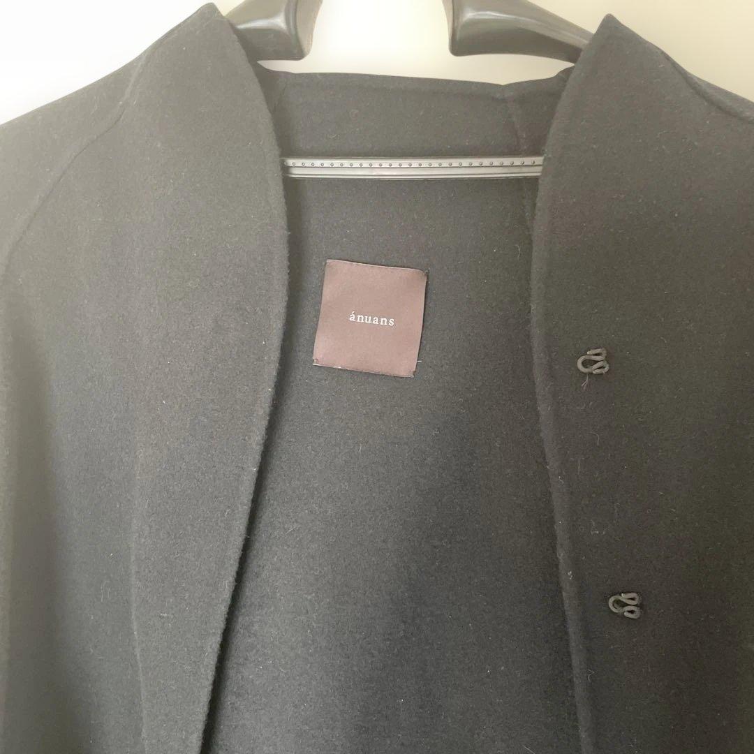 ウールリバーケープコート　ブラック　ポンチョ